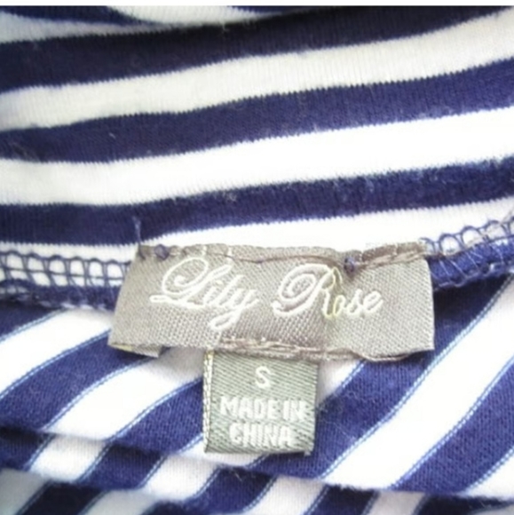 Lily Rose Skirt Navy & White Stripes Full Length A Line Skirt , Sz S NWT - Picture 5 of 6